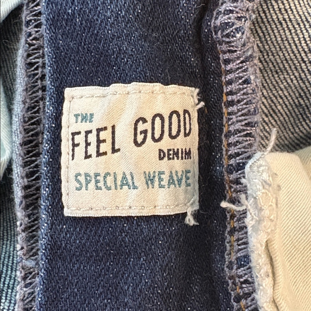 FAHERTY organic cotton straight leg jeans size 29 indigo raw hem dark wash comfy - Picture 8 of 10
